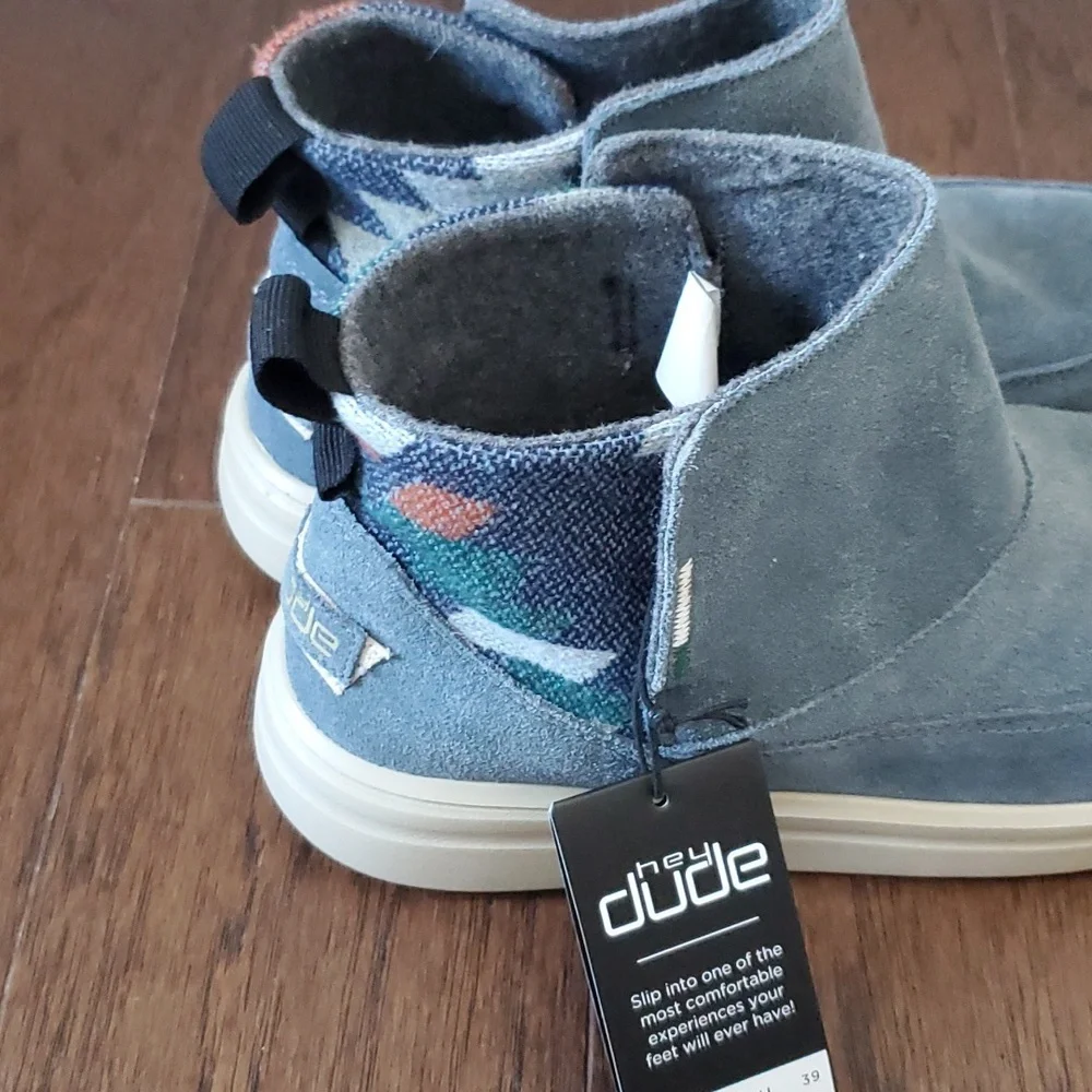 RARE HEY DUDE MEL  SUEDE ORION BLUE - Picture 6 of 9